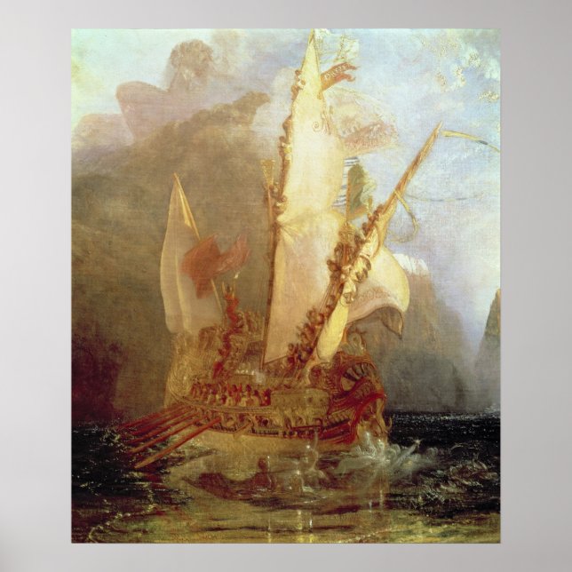 Ulysses Deriding Polyphemus, detail of ship Poster (Front)