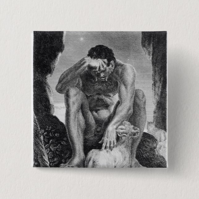 Ulysses Escaping from Polyphemus the Cyclops 15 Cm Square Badge (Front)