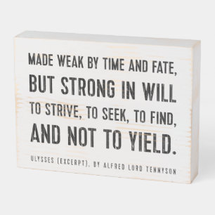 Ulysses Poem Quote Tennyson retirement gift Wooden Box Sign