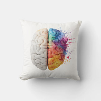 Um cérebro dividido entre os lados, almofada cushion