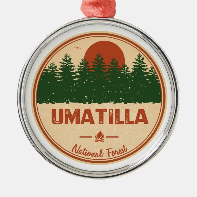 Umatilla National Forest Metal Tree Decoration (Front)