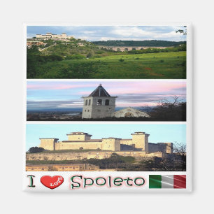 UMB014 SPOLETO I Love, Mosaic, Umbria, Fridge Magnet