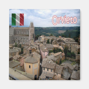UMB019 ORVIETO, Aerial View, Umbria, Italy, Fridge Magnet