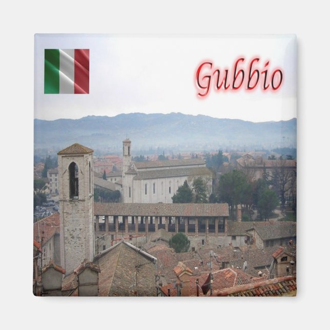 UMB023 GUBBIO, Panorama, Umbria, Italy, Fridge Magnet (Front)