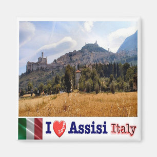 UMB033 ASSISI, I Love, Umbria, Italy, Fridge Magnet