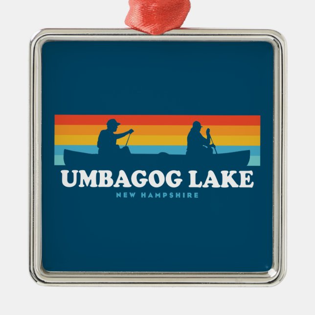 Umbagog Lake New Hampshire Canoe Metal Tree Decoration (Front)