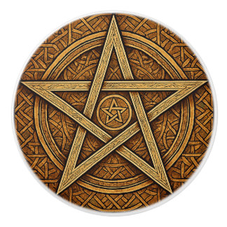 Umber Pentacle Ceramic Knob