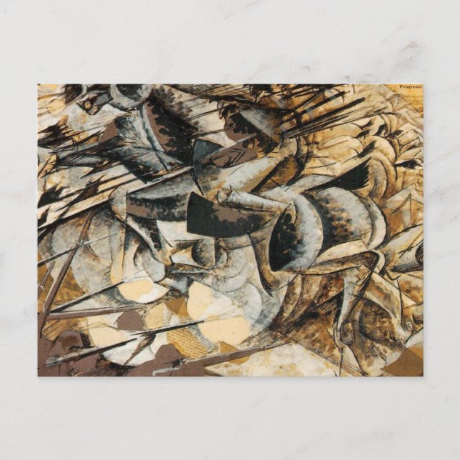 Umberto Boccioni - Charge of the Lancers Postcard (Front)