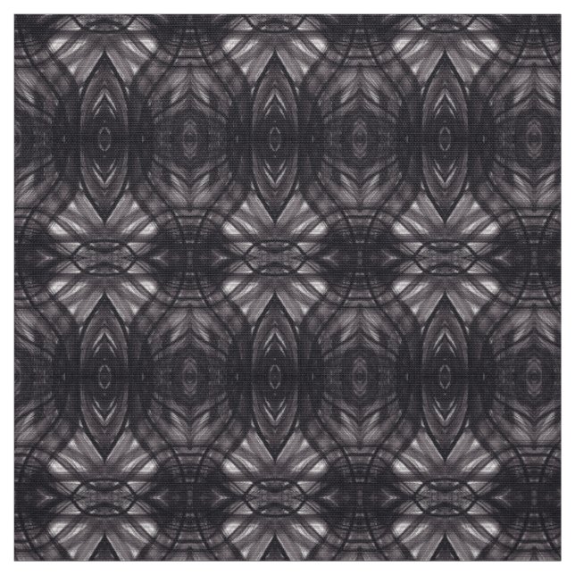 Umbral Black Abstract Watercolor Art Fabric (Swatch)
