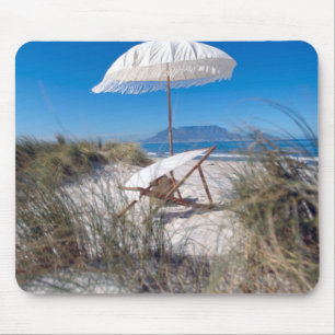 Umbrella And Chair On Beach Mouse Pad