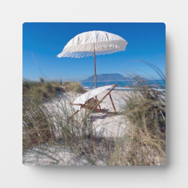 Umbrella And Chair On Beach Plaque (Front)