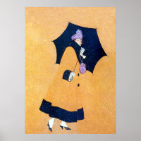Umbrella and Snow by C Coles Phillips