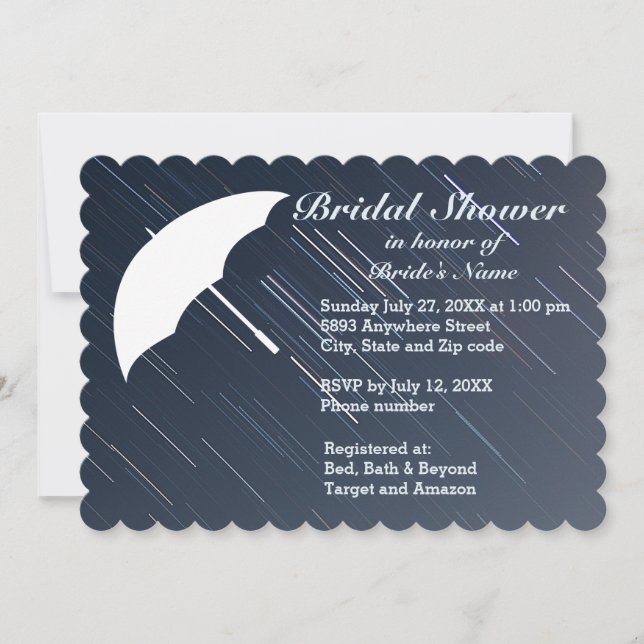 Umbrella and the Rain Bridal Shower Invitation (Front)