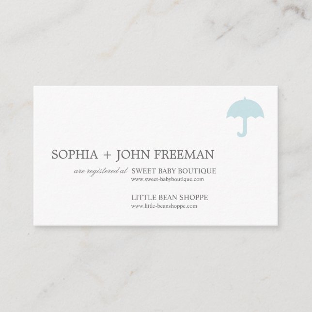 UMBRELLA | BABY REGISTRY CARD (Front)