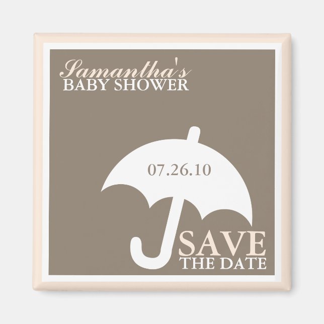 Umbrella Baby Shower Save the Date Magnets (Front)
