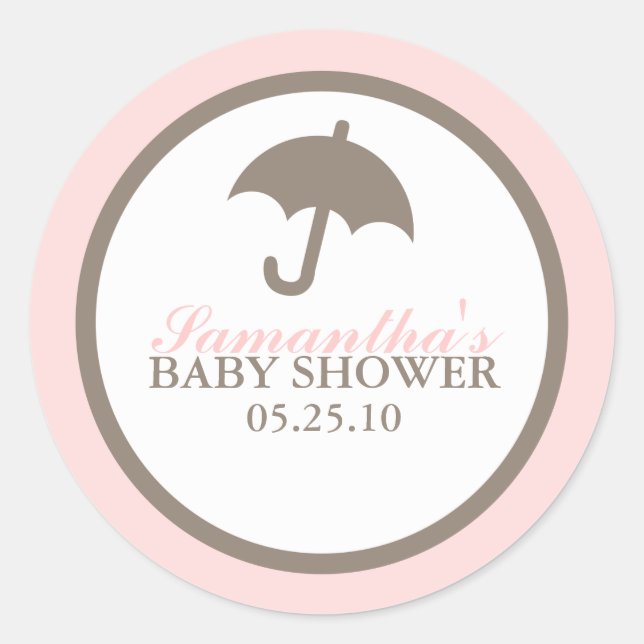 Umbrella Baby Shower Stickers (Front)