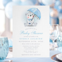 Umbrella Bear Boy Baby Shower 