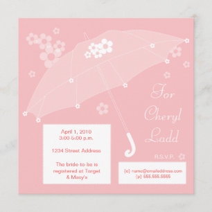 Umbrella Bridal Shower Invitation (pink)