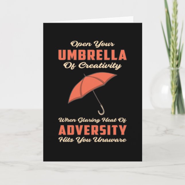 Umbrella Cloud Rain Weather Raindrop Rainy Gift Card (Front)
