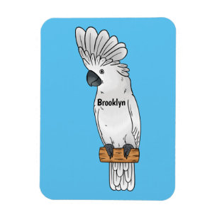 Umbrella cockatoo bird cartoon illustration magnet