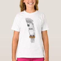 Umbrella cockatoo bird cartoon illustration