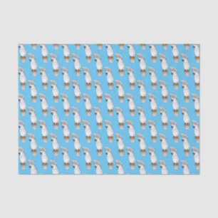 Umbrella cockatoo bird cartoon illustration tissue paper