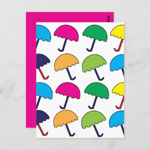 Umbrella Colourful Umbrella Postcard