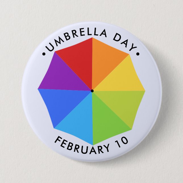 Umbrella Day, Rainbow 7.5 Cm Round Badge (Front)