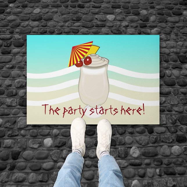 Umbrella Drink The Party Starts Here Doormat (Creator Uploaded)