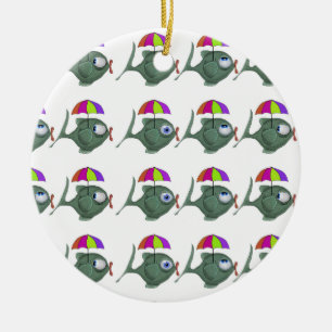 Umbrella Fish Ceramic Tree Decoration