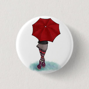 umbrella girl 3 cm round badge
