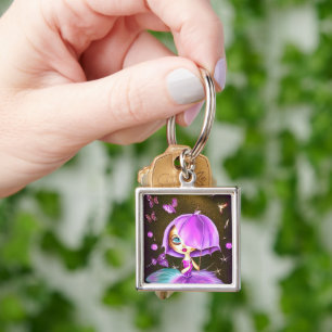 Umbrella Hair Doll Key Ring