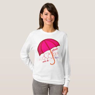 Umbrella Hearts Rain T-shirt