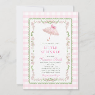 Umbrella Little Sprinkle Baby Shower Invitation