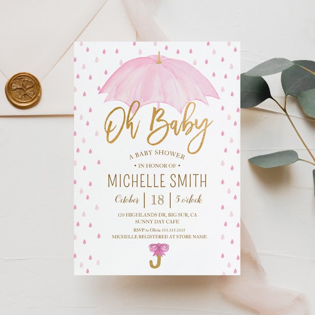 Umbrella of Love Sprinkle Baby Shower Invitation (Creator Uploaded)