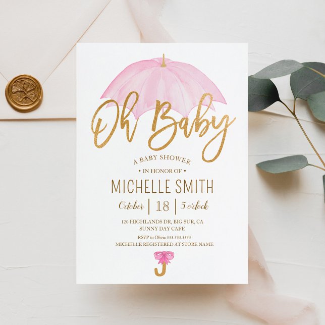 Umbrella of Love Sprinkle Baby Shower Invitation (Creator Uploaded)