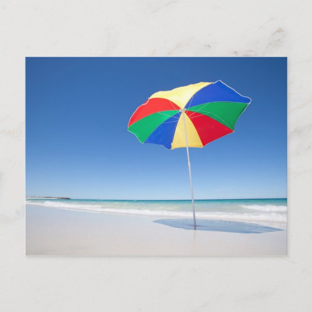 Umbrella On Beach | Australia Postcard (Front)
