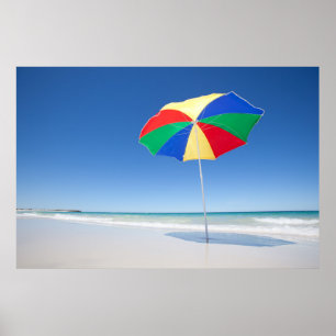 Umbrella On Beach Australia Poster
