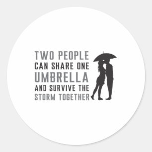 Umbrella Raindrop Rain Cloud Weather Gift Idea Classic Round Sticker
