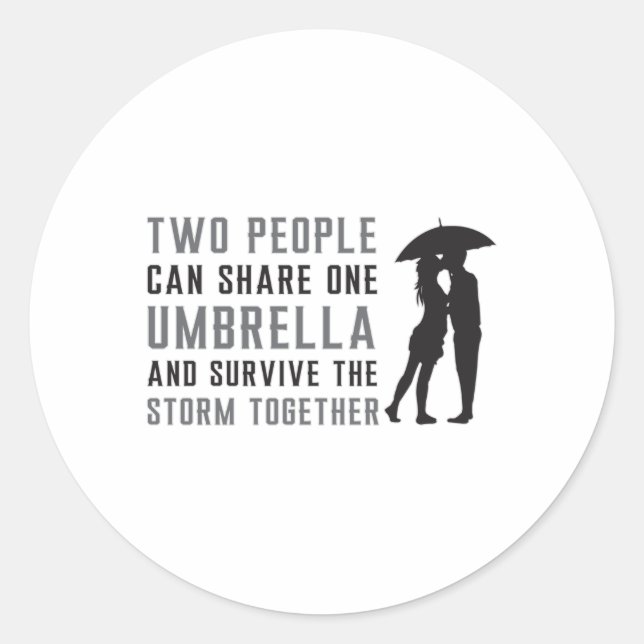 Umbrella Raindrop Rain Cloud Weather Gift Idea Classic Round Sticker (Front)