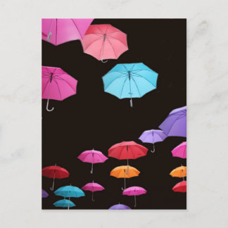 Umbrella rainy day sunshade parasol pattern postcard