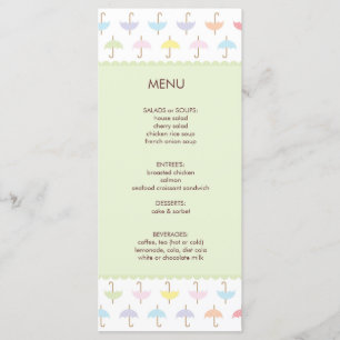Umbrella Shower Menu