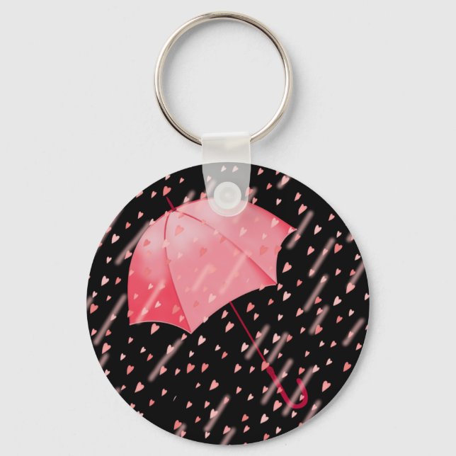 UMBRELLA SHOWERS OF LOVE by SHARON SHARPE Key Ring (Front)