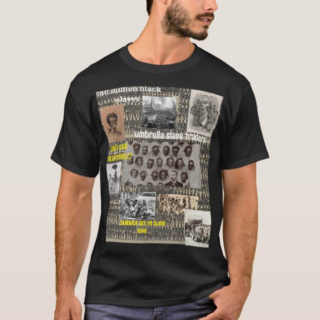 UMBRELLA SLAVE TRADERS. Basic Dark T-Shirt (Front)