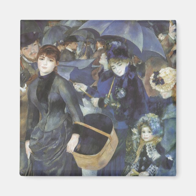 Umbrellas by Pierre Renoir, Vintage Impressionism Magnet (Front)