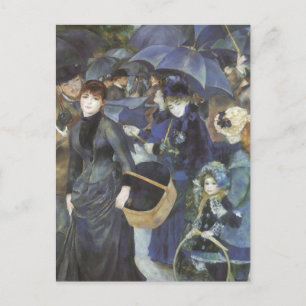 Umbrellas by Pierre Renoir, Vintage Impressionism Postcard