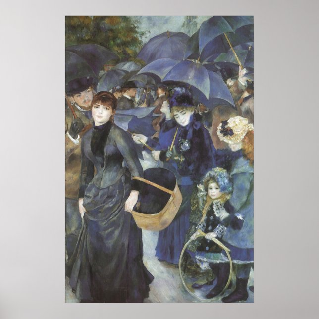 Umbrellas by Pierre Renoir, Vintage Impressionism Poster (Front)