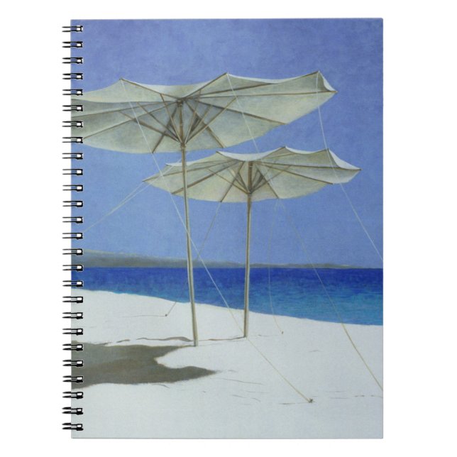 Umbrellas Greece 1995 Spiral Notebook (Front)