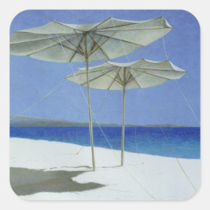 Umbrellas Greece 1995 Square Sticker