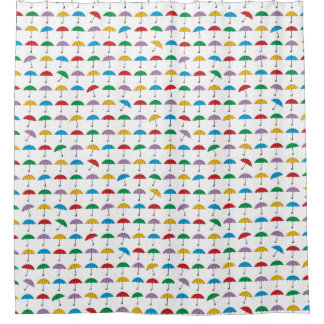 Umbrellas in Rain Shower Curtain